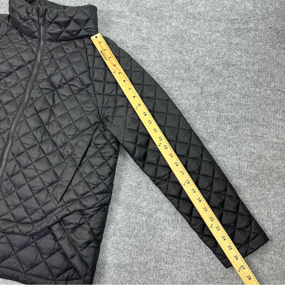 Athleta Whisper Featherless Coat Jacket Womens MP Black Quilted Parka Zip Up - Picture 12 of 17